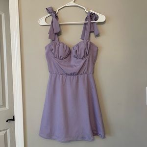 Lucy in the Sky Shoulder Tie Dress Lilac